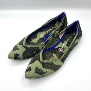 Rothy's The Point Olive Green Camo Ballet flats Size 9.5